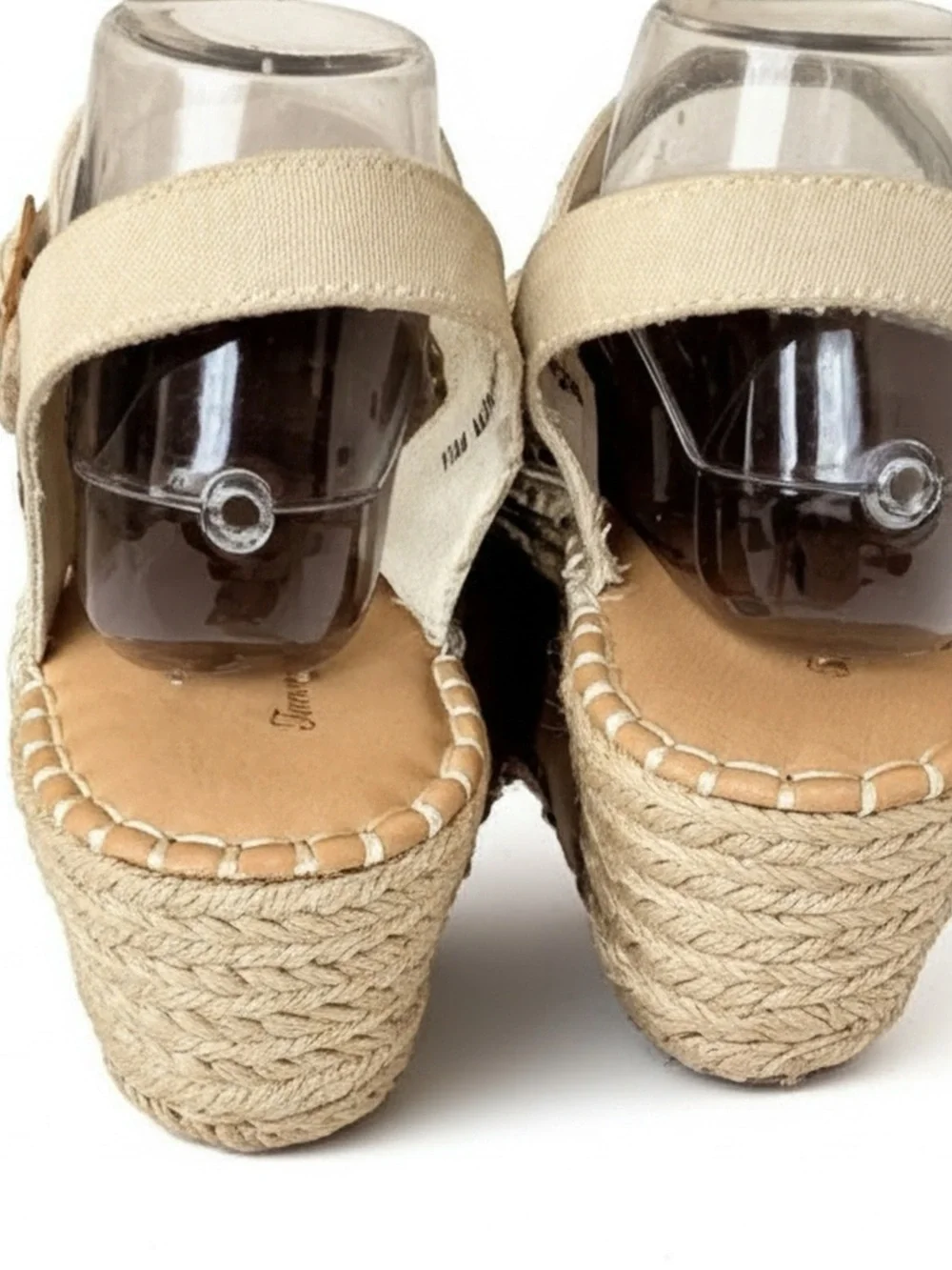 Beige Cutout Espadrille Sandals - Women's